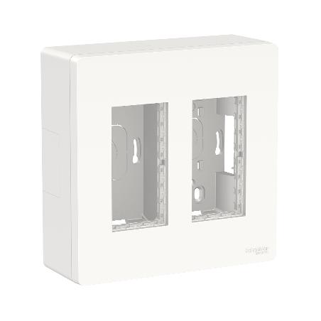 Unica boîte de concentration saillie complète 2 col de 4 mod Blanc SCHNEIDER NU122418
