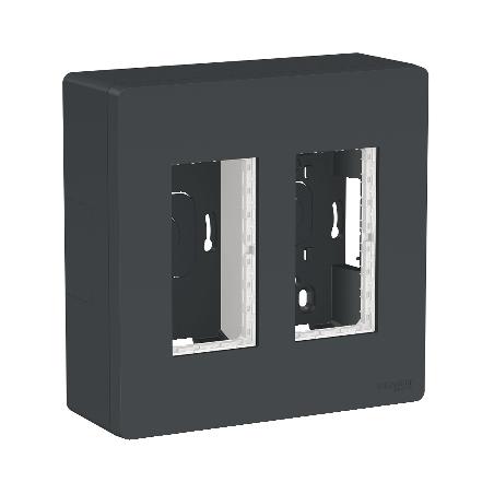 Unica boîte de concentration saillie complète 2 col de 4 mod Anthracite SCHNEIDER NU122454