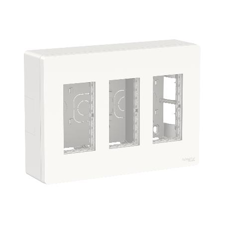 Unica boîte de concentration saillie complète 3 col de 4 mod Blanc SCHNEIDER NU123418