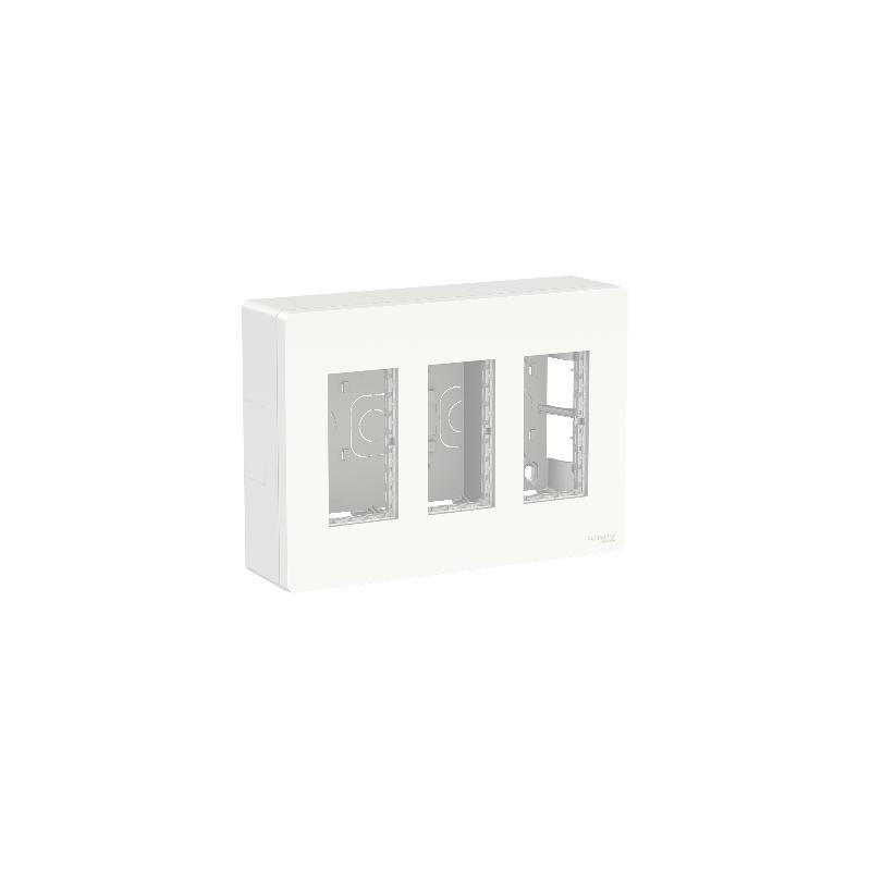 Unica boîte de concentration saillie complète 3 col de 4 mod Blanc SCHNEIDER NU123418