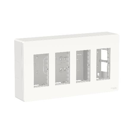 Unica boîte de concentration saillie complète 4 col de 4 mod Blanc SCHNEIDER NU124418