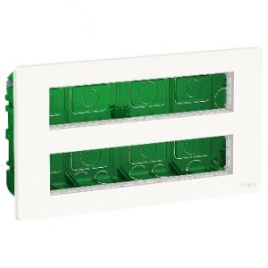 Unica boîte de concentration encastrée complète 2 col de 10 mod Blanc anti SCHNEIDER NU171020 2