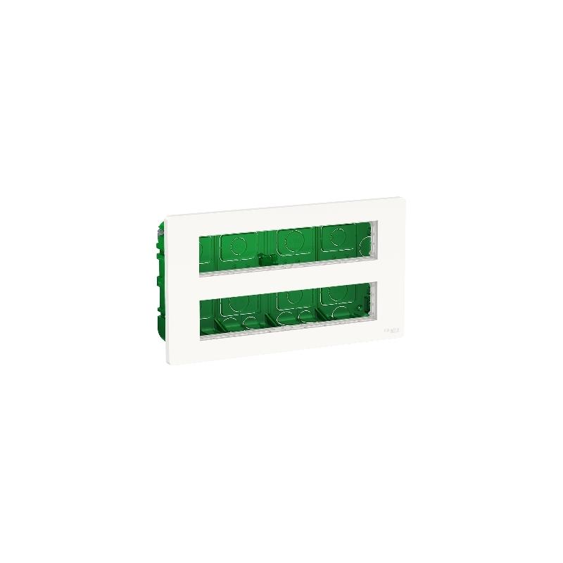 Unica boîte de concentration encastrée complète 2 col de 10 mod Blanc anti SCHNEIDER NU171020