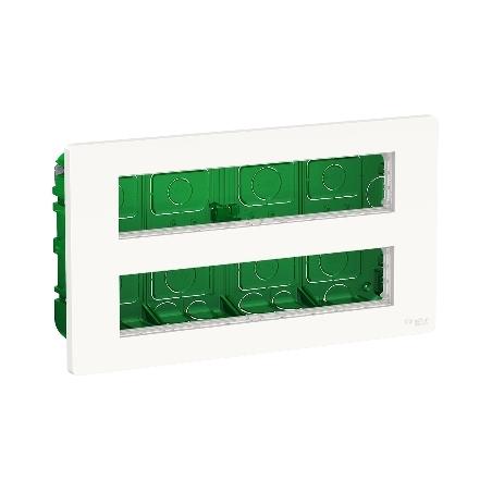 Unica boîte de concentration encastrée complète 2 col de 10 mod Blanc anti SCHNEIDER NU171020