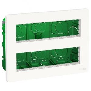 Unica boîte de concentration encastrée complète 2 rang de 8 mod Blanc anti SCHNEIDER NU171820 2