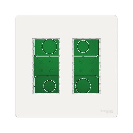 Unica boîte de concentration encastrée complète 2 col de 4 mod Blanc SCHNEIDER NU172418