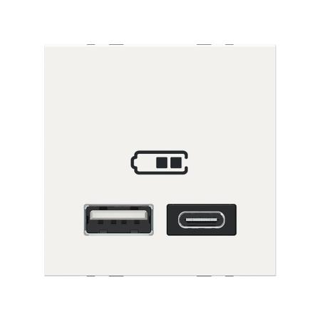 Unica chargeur USB double 5Vcc 2,4A type A+C 2 modul blanc méca seul SCHNEIDER NU301818