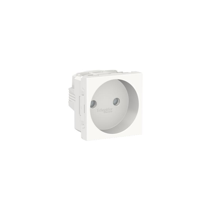 Unica prise 2P bornier à vis 2 mod Blanc méca seul SCHNEIDER NU303318