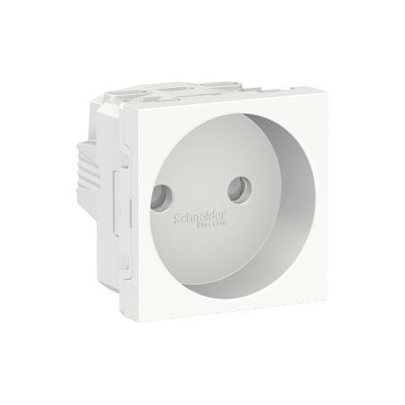Unica prise 2P bornier à vis 2 mod Blanc méca seul SCHNEIDER NU303318