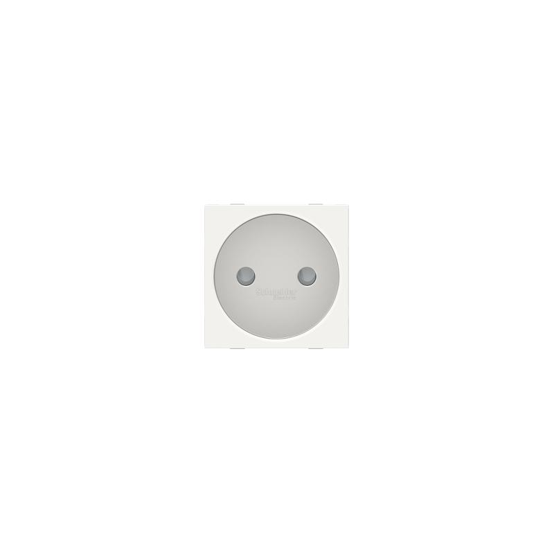 Unica prise 2P bornier à vis 2 mod Blanc méca seul SCHNEIDER NU303318