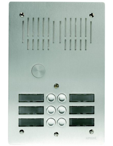 Platine de rue 6 boutons encastrée -...