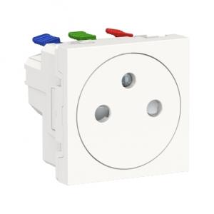Unica prise 2P+T FR 90° goul affleur connex rap Blanc méca seul SCHNEIDER NU305218T 2