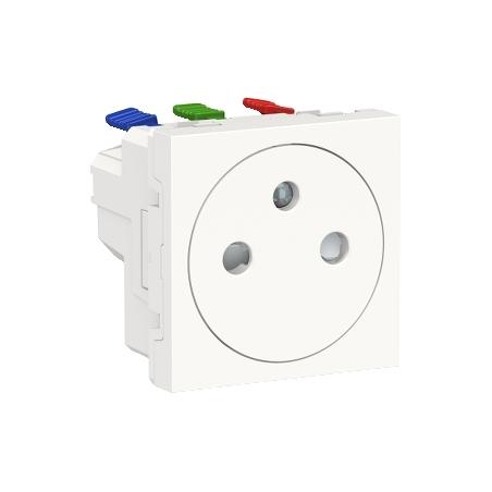 Unica prise 2P+T FR 90° affleur raccord rapid Blanc anti méca seul SCHNEIDER NU305220