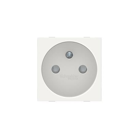 Unica prise 2P+T FR 90° goulotte connex rapid Blanc anti méca seul SCHNEIDER NU305920T