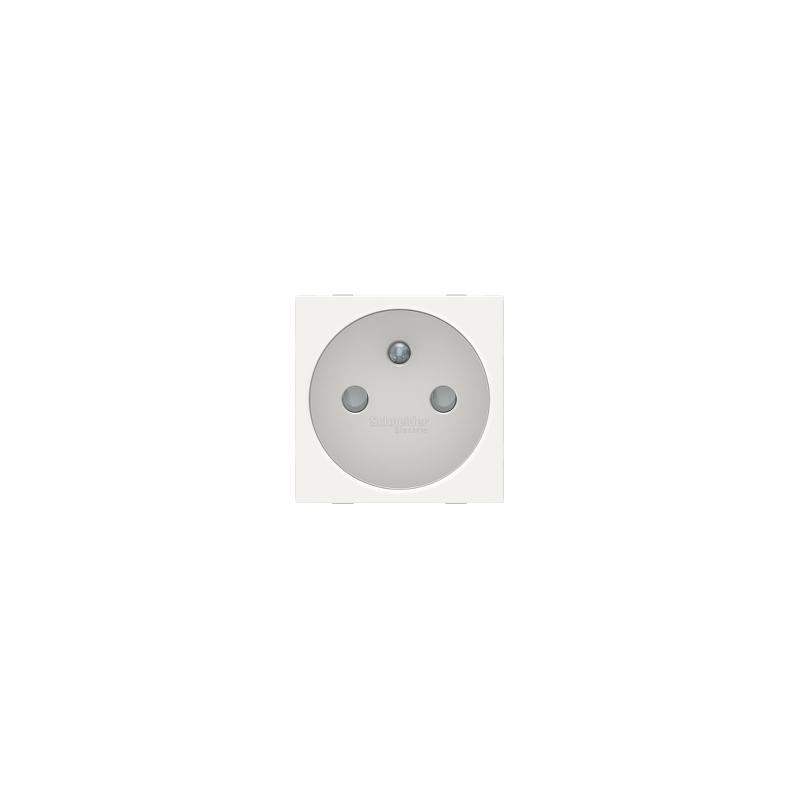 Unica prise 2P+T FR 90° goulotte connex rapid Blanc anti méca seul SCHNEIDER NU305920T