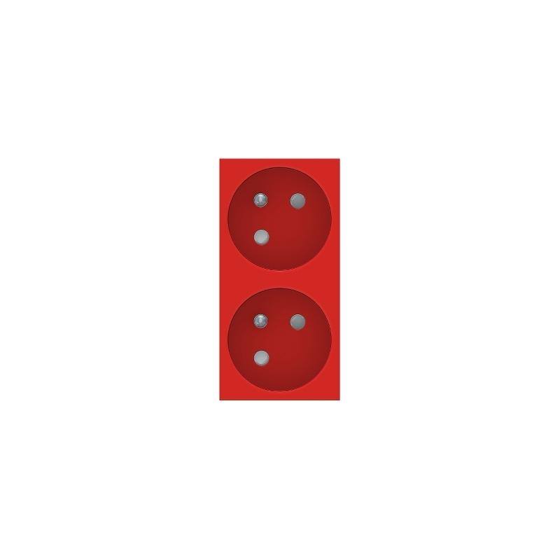 Unica prise double 2P+T FR 45° goul connex rapide Rouge méca seul SCHNEIDER NU306903T