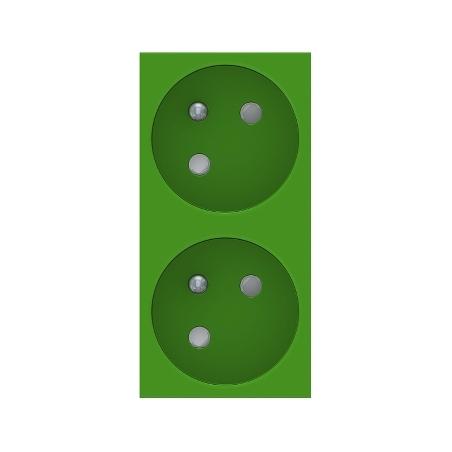 Unica prise double 2P+T FR 45° connexion rapide Vert méca seul SCHNEIDER NU306906