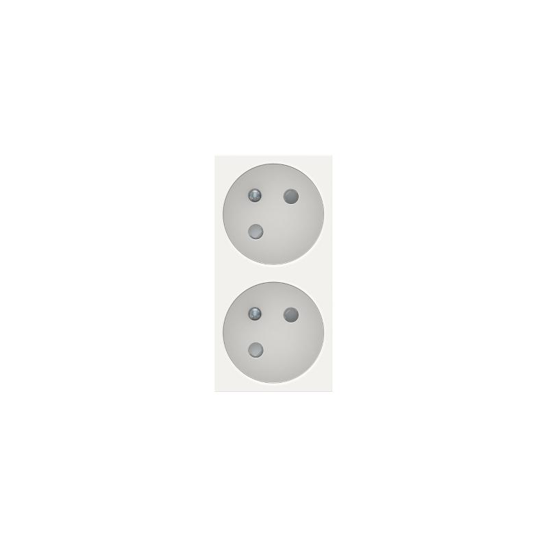 Unica prise double 2P+T FR 45° connexion rapide Blanc méca seul SCHNEIDER NU306918