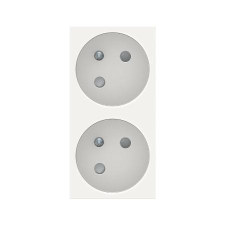 Unica prise double 2P+T FR 45° connexion rapide Blanc méca seul SCHNEIDER NU306918
