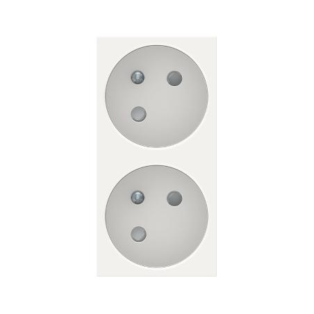 Unica prise double 2P+T FR 45° goul connex rapide Blanc méca seul SCHNEIDER NU306918T