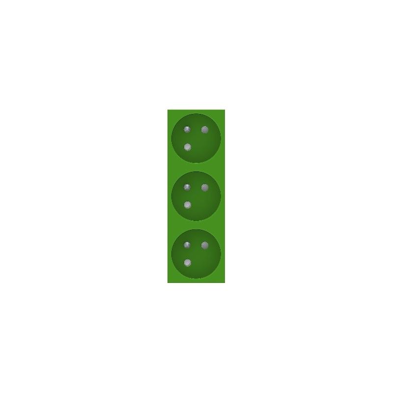 Unica prise triple 2P+T FR 45° Vert méca seul SCHNEIDER NU307906