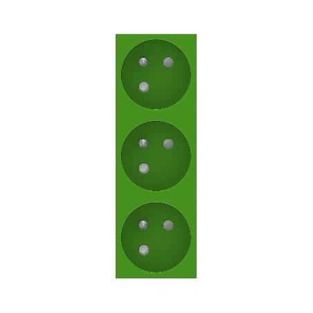 Unica prise triple 2P+T FR 45° Vert méca seul SCHNEIDER NU307906