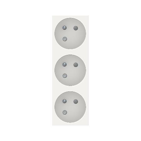 Unica prise triple 2P+T FR 45° Blanc méca seul SCHNEIDER NU307918