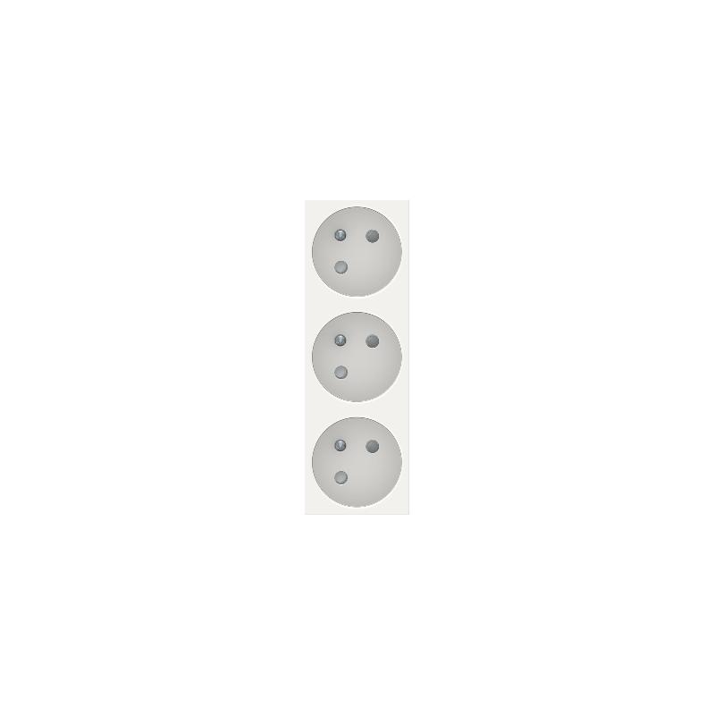 Unica prise triple 2P+T FR 45° Blanc méca seul SCHNEIDER NU307918