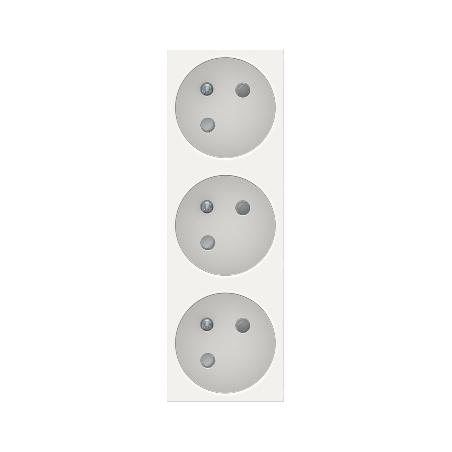 Unica prise triple 2P+T FR spéciale goulotte Blanc méca seul SCHNEIDER NU307918T