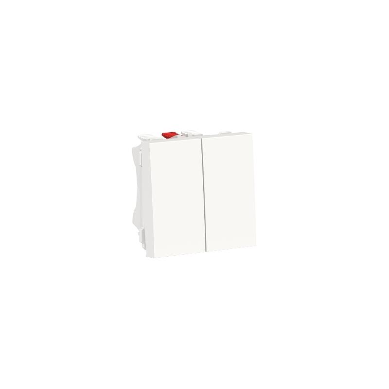 Unica double va-et-vient 10A connexion rapide 2 mod Blanc méca seul SCHNEIDER NU321318F