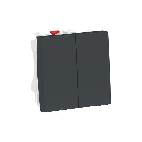 Unica double va-et-vient 10A connexion rapide 2 mod Anthra méca seul SCHNEIDER NU321354