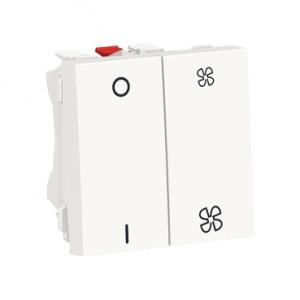 Unica commande VMC ON/OFF + 2 vitesses 10A 2 mod Blanc méca seul SCHNEIDER NU321418 2
