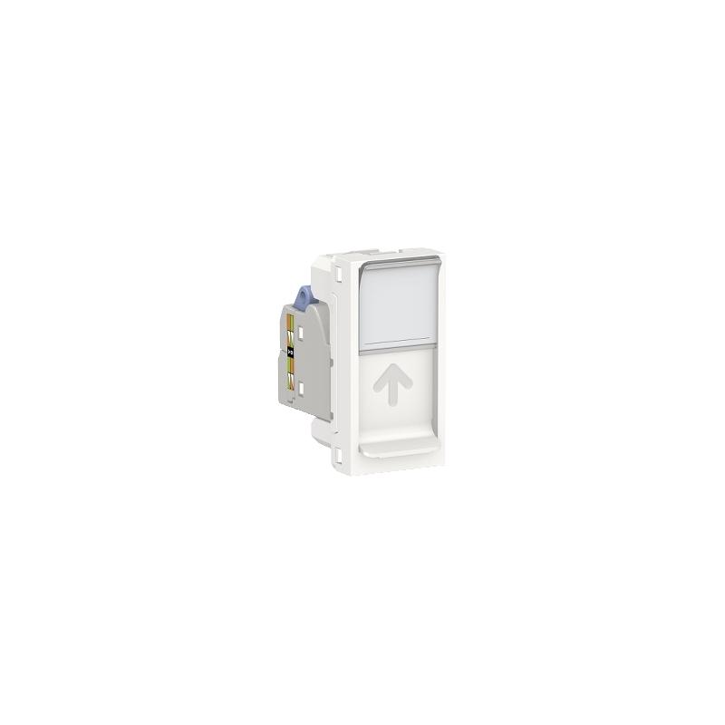 Unica prise RJ45 simple cat 6 FTP 1 mod Blanc méca seul SCHNEIDER NU344718
