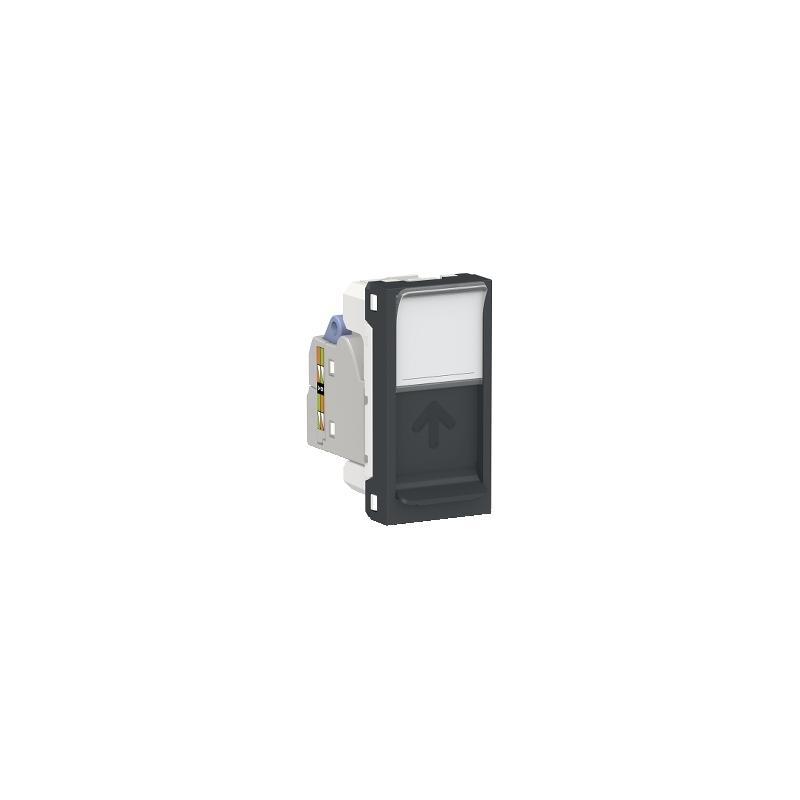 Unica prise RJ45 simple cat 6 FTP 1 mod Anthracite méca seul SCHNEIDER NU344754