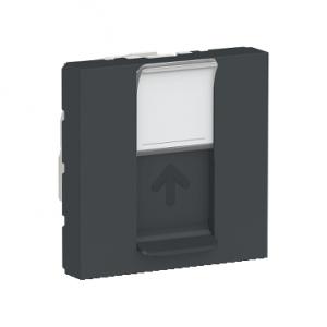 Unica prise RJ45 simple cat 6A FTP 2 mod Anthracite méca seul SCHNEIDER NU344954 2