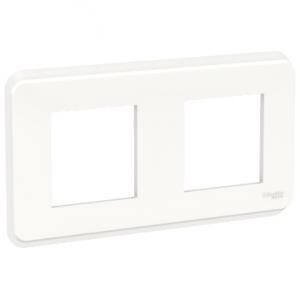 Unica Pro plaque de finition Blanc 2 postes SCHNEIDER NU400418 2