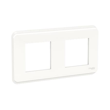 Unica Pro plaque de finition Blanc 2 postes SCHNEIDER NU400418
