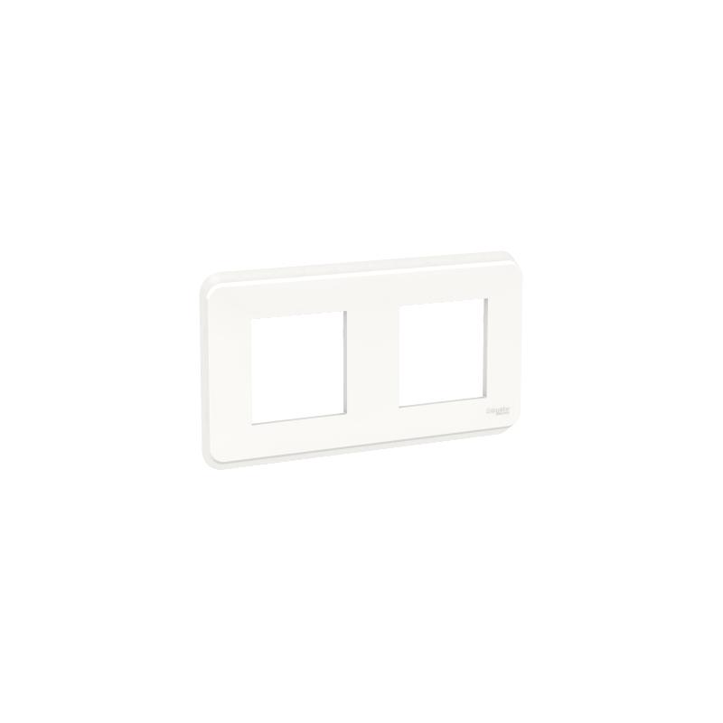 Unica Pro plaque de finition Blanc 2 postes SCHNEIDER NU400418