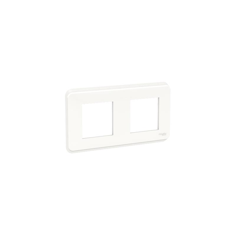 Unica Pro plaque de finition Blanc antimicrobien 2 postes SCHNEIDER NU400420