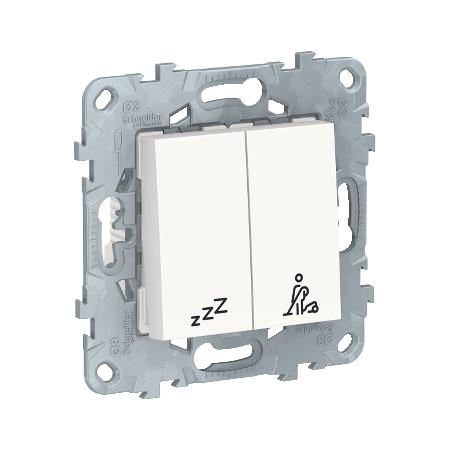 Unica commande pour indicateur de chambre hôtel Blanc mécanisme + support SCHNEIDER NU521718