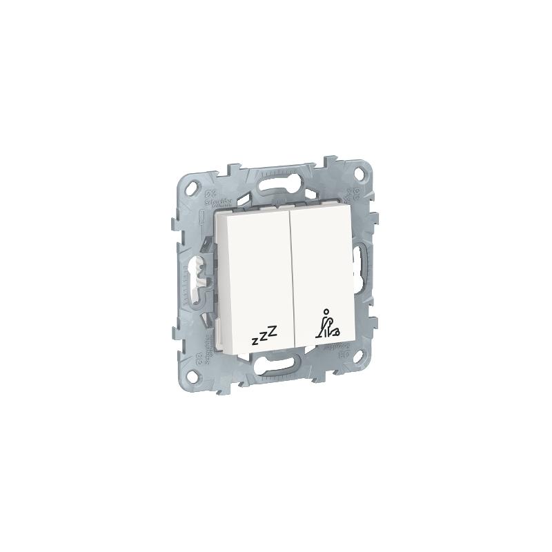 Unica commande pour indicateur de chambre hôtel Blanc mécanisme + support SCHNEIDER NU521718