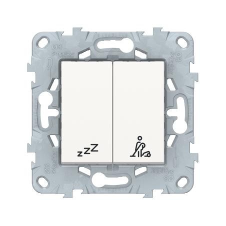 Unica commande pour indicateur de chambre hôtel Blanc mécanisme + support SCHNEIDER NU521718