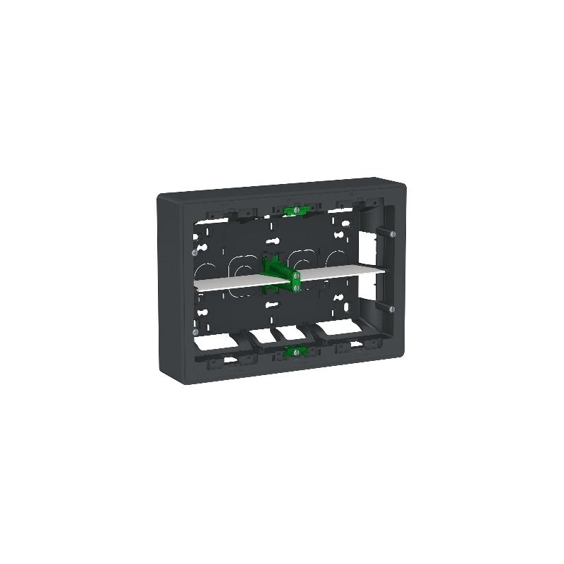 Unica boîte de concentration saillie 2 rang de 8 mod Anthracite à compl SCHNEIDER NU821854