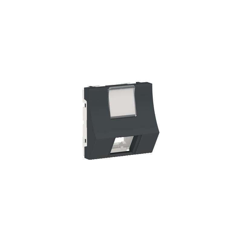 Unica prise pour 1 RJ45 Keystone/Systimax 2 mod incliné Anthra méca seul SCHNEIDER NU946454