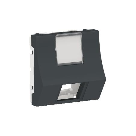 Unica prise pour 1 RJ45 Keystone/Systimax 2 mod incliné Anthra méca seul SCHNEIDER NU946454