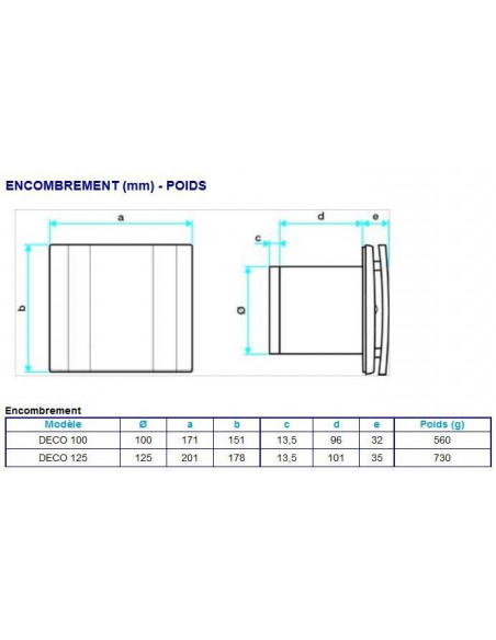 Extracteur d'air Aldes Deco 100 11022312