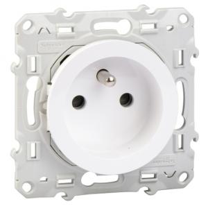 ODACE PRISE DE COURANT 2P+T BLANC A VIS CONNEXION VIS SCHNEIDER S520039 2
