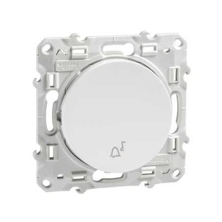 Odace poussoir Blanc avec symbole carillon à vis SCHNEIDER S520246