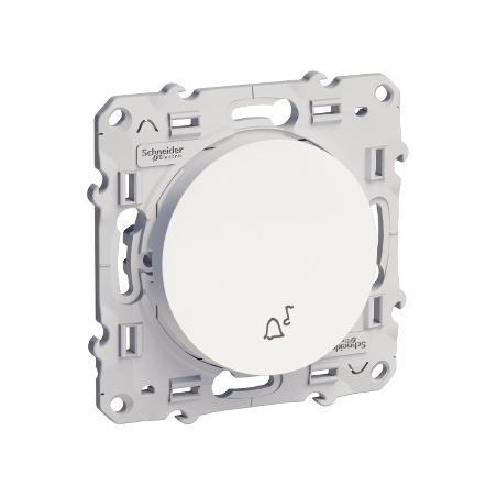 Odace poussoir Blanc avec symbole carillon à vis SCHNEIDER S520246