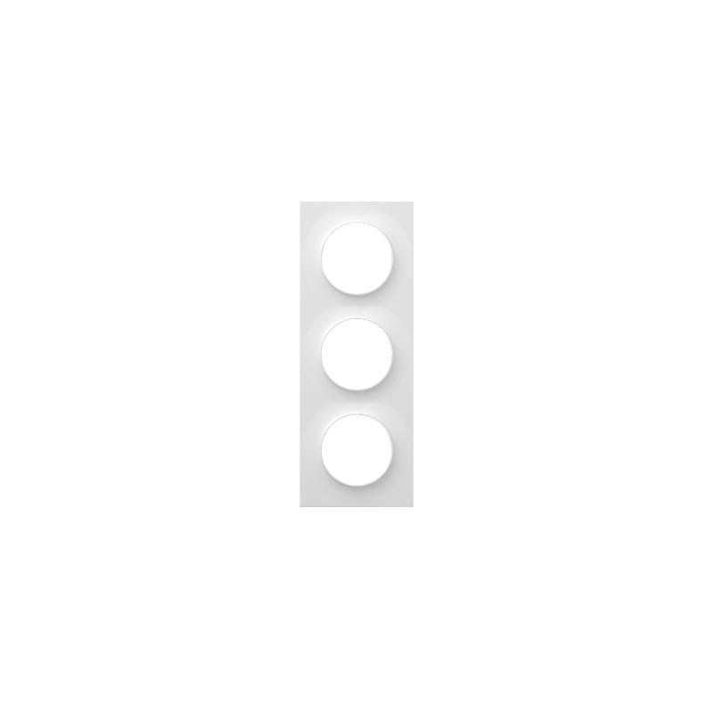 Plaque Blanc 3 postes horizontaux ou verticaux entraxe 71mm Odace Styl  SCHNEIDER S520706
